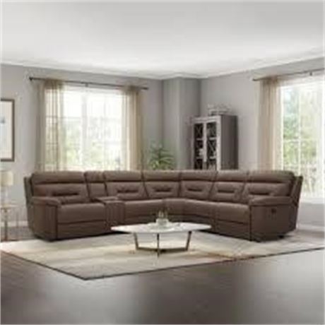 Sectional 5 PC Faux Leather Sofa