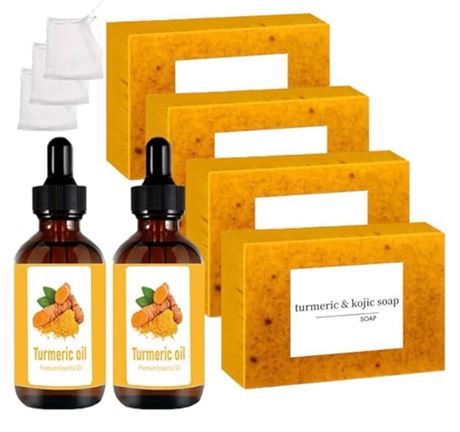 Turmeric And Kojic Soap 10 Bars And 60ml Of