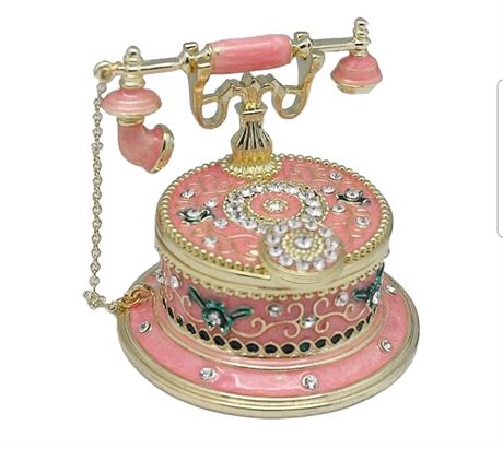 Telephone Shaped Jewelry Box - Pink