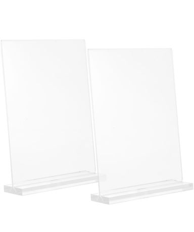 2pcs Acrylic Sign Holders T-shape Stand
