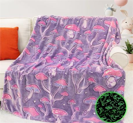 Mushroom Throw Blanket for Adult Girls -