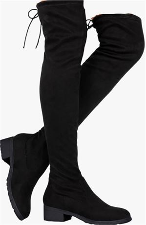 (7.5) Suede Thigh High Boots for Women,Low