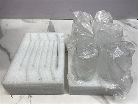Glass Straws Set with Cleaner
