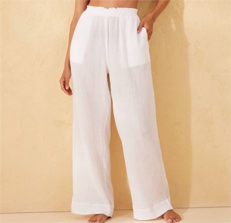 (XL) Women's Gauze Cover Up Pants -