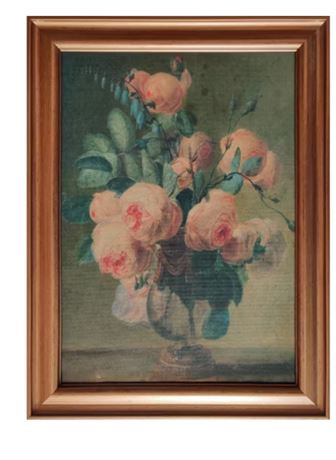12" x 16" Antique Floral Framed Canvas Board