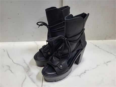 Black High Heel Boots Size 10.5 Women