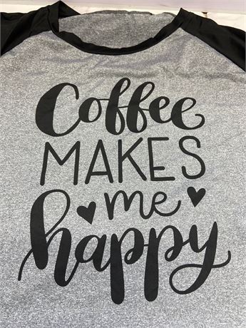 (4XL) Coffee Makes Me Happy Women�s Tee