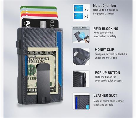 Minimalist Wallet for Men, RFID Card