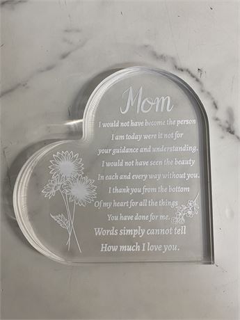 Heart-Shaped Mom Plaque