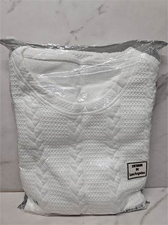 White Quilted Sweater