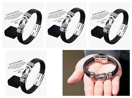 Set Of 5 Leather Bracelet