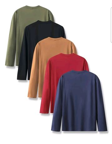 5PK XL Solid Crew Neck Men's Fashionable l