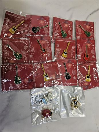 Bundle Of Pins, Guitar, Floral, Bug
