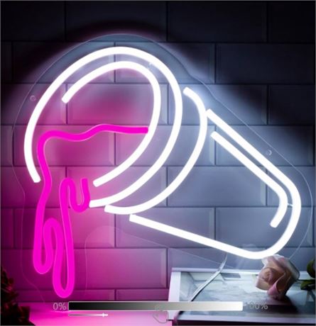 Moodion Double Cups Neon Sign for Wall Decor,