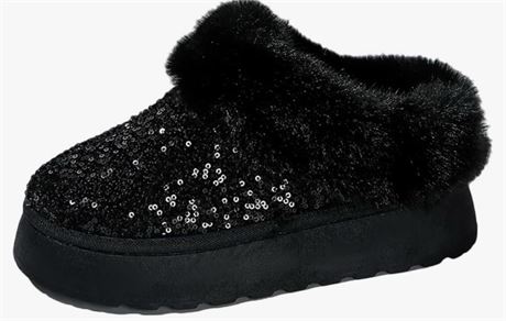 Size (11) Women's Platform Glitter Sequin Flat