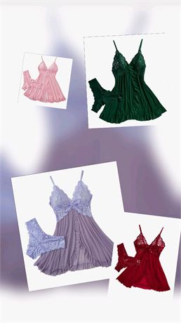 3 Sets of - (S) Open Front Ruffle Sheer Mesh