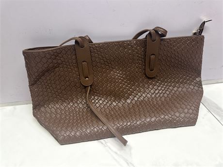 Brown Woven Handbag
