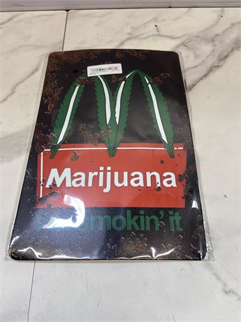 Vintage Marijuana Leaf Metal Sign Print