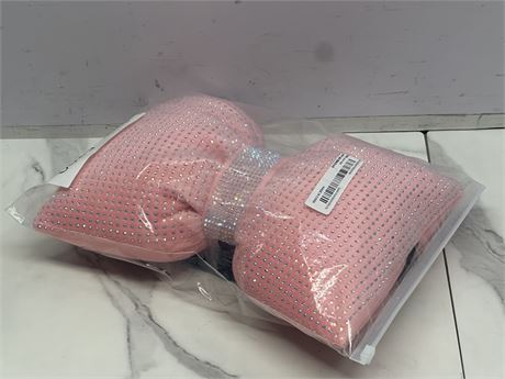 Pink Rhinestone Bow Pillow