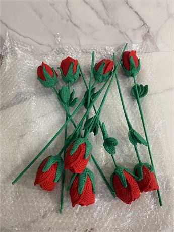 Lot of 10 Crochet Roses