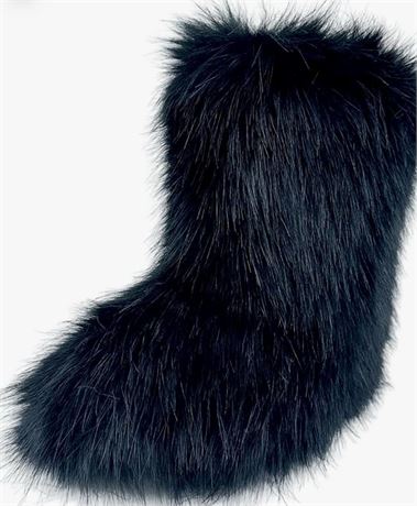 Size (11) Women's Faux Fur Boots, Furry Fuzzy