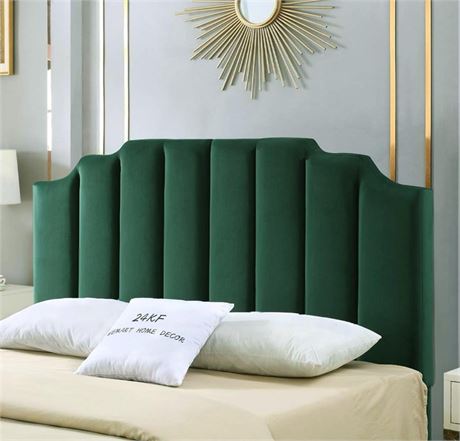 Velvet Tufted Queen Upholstered Headboard
