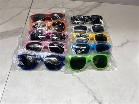 Lot of 10 Colorful Sunglasses