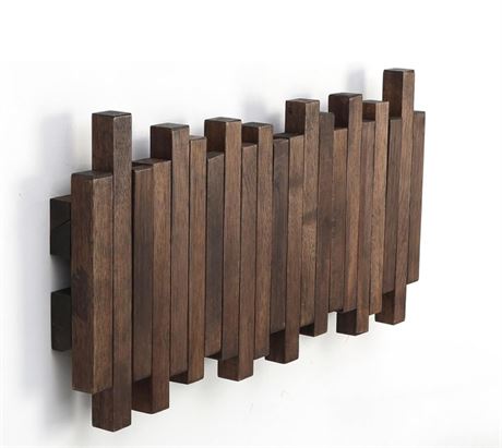 Natural Wood Wall Mounted Piano Coat Rack