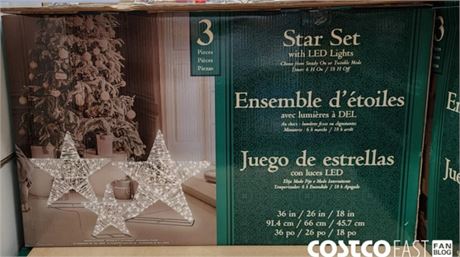STAR WITH LED LIGHTS 3 PIECES