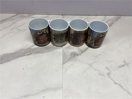 Set of 4 Book-Themed Mugs