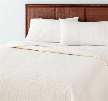 King Channel Stitch Heathered Quilt Twilight