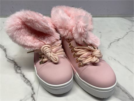 Size 10.5 women’s -Pink Fur-Lined Sneakers