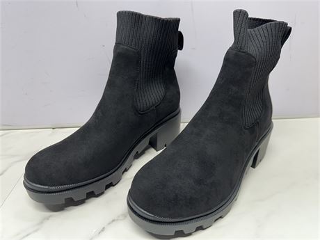(Size 9.5) Black Suede Ankle Boots