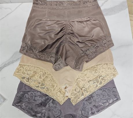 Lot of 3 Lace Trim Shapewear Shorts