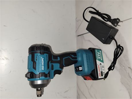 JSD-HOPE Cordless Impact Wrench with Battery And Charger.