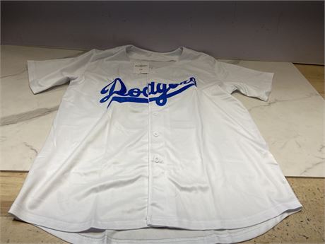 (M) Men White Dodgers Baseball Jersey