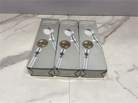 Lot of 3 Turbocharged Shower Heads