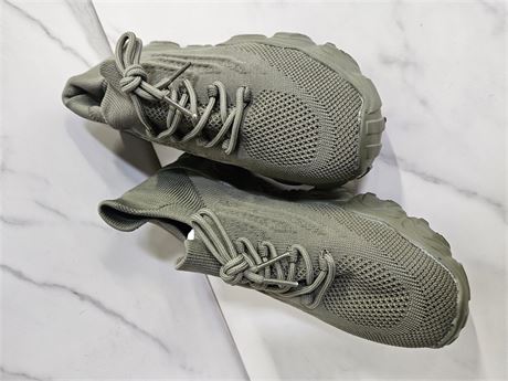 (Size 8.5) Olive Green Knit Sneakers