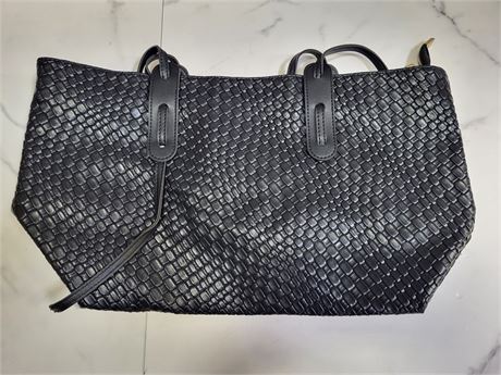 Black Woven Handbag