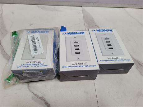 Lot of 3 USB Wall Chargers