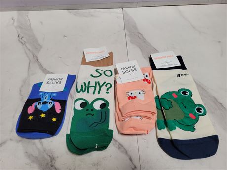 Lot of 4 Cartoon Socks