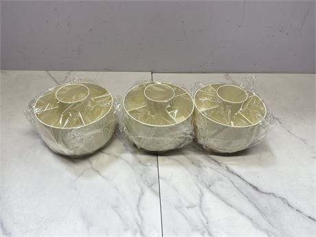 Lot of 3 Divided Serving Bowls