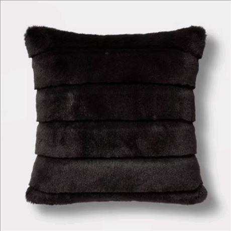 Square Faux Fur Channeled Decorative