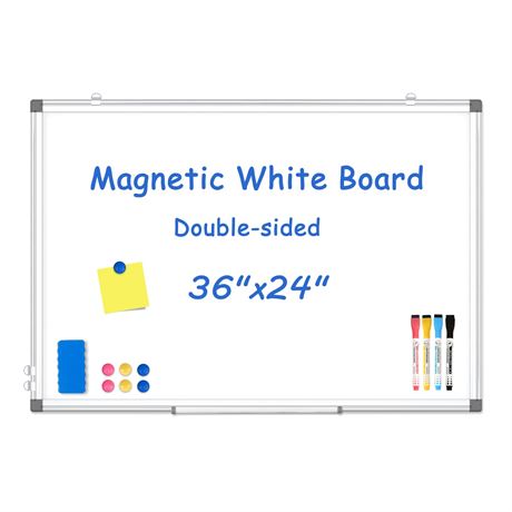WALGLASS Magnetic White Board, 36 x 24""