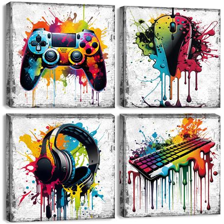 Gamer Room Wall Decor Graffiti Gaming Wall Art for